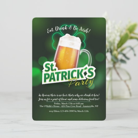 Invitation à la fête de la Saint-Patrick (Debout devant)