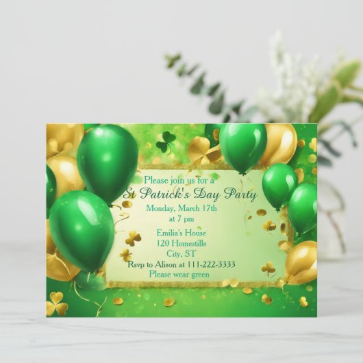 Invitation à la fête de la Saint-Patrick (Debout devant)