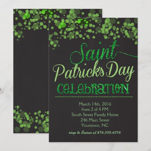 Invitation à la fête de la Saint Patrick (Devant / Derrière)