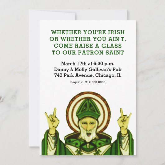 Invitation à la fête de la Saint-Patrick (Devant)