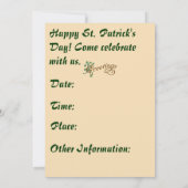 Invitation à la fête de la Saint-Patrick (Dos)