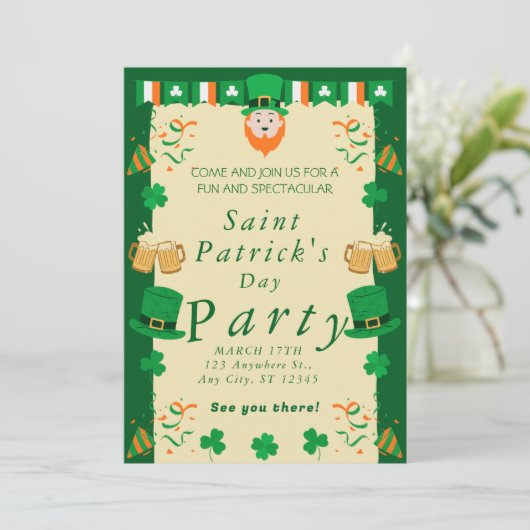 Invitation à la fête de la Saint Patrick (Debout devant)