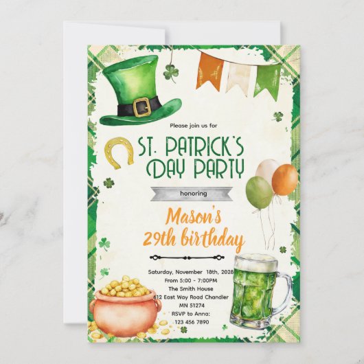 Invitation à la fête de la Saint-Patrick (Devant)