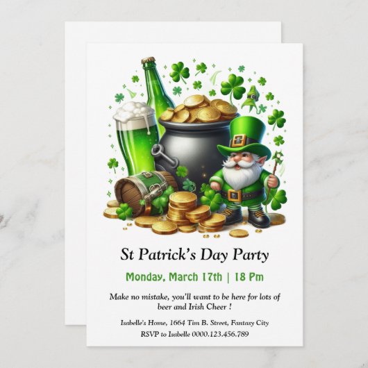Invitation à la fête de la Saint-Patrick - Beaucou (Devant / Derrière)