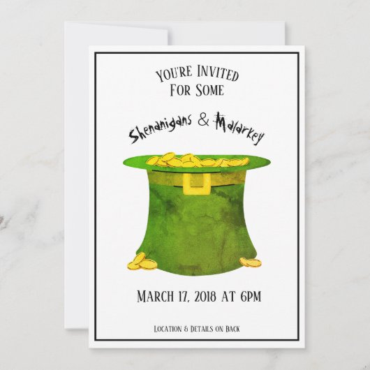 Invitation à la fête de la Saint-Patrick Casquette (Devant)