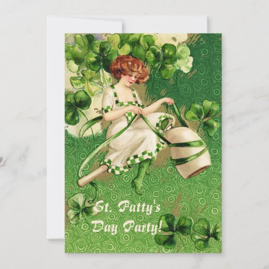 Invitation à la fête de la Saint-Patrick pour fill (Devant)