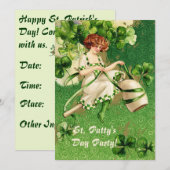 Invitation à la fête de la Saint-Patrick pour fill (Devant / Derrière)