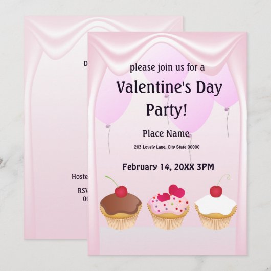 Invitation à la fête de la Saint-Valentin (Devant / Derrière)