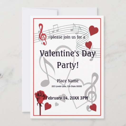 Invitation à la fête de la Saint-Valentin (Devant)