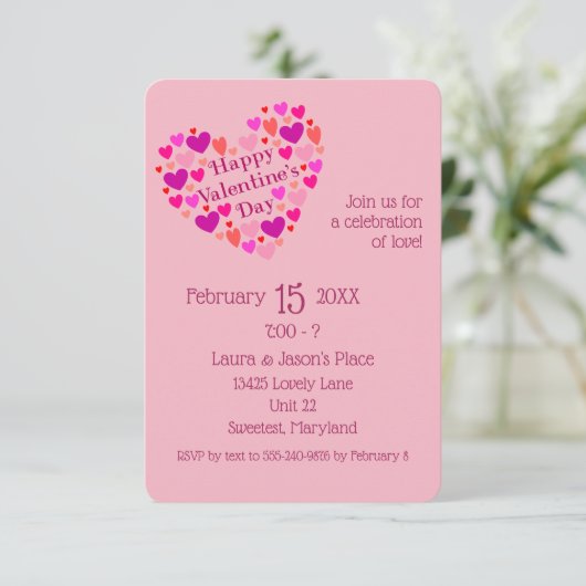 Invitation à la fête de la Saint-Valentin aux coeu (Debout devant)