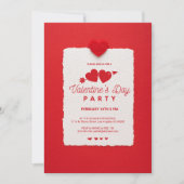 Invitation à la fête de la Saint-Valentin Cœur Rou (Devant)