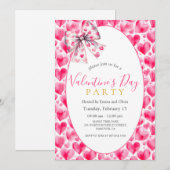 Invitation à la fête de la Saint-Valentin Cœurs et (Devant / Derrière)