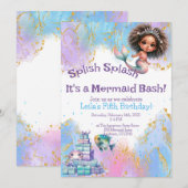 Invitation à la fête de la sirène Splish Splash (Devant / Derrière)