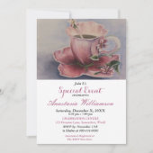 INVITATION À LA FÊTE DE LA THÉIÈRE FUCHSIA ROSÉ (Devant)