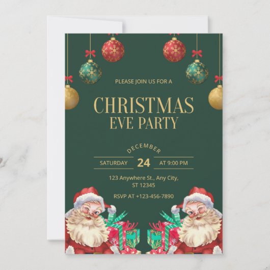 Invitation à la fête de la veille de Noël (Devant)