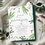 Invitation à la fête de la verdure de Noël<br><div class="desc">Cette liste est destinée à une invitation de Noël conçue par Victoria d'Invitations VG. C'est un design charmant de haute qualité avec les mots "joignez-vous à nous fête de vacances" dans un joli baies d'hiver et de verdure, Pour voir les objets assortis et plus des grands modèles de Victoria visitez...</div>