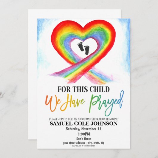 Invitation à la fête de l'adoption (Devant / Derrière)