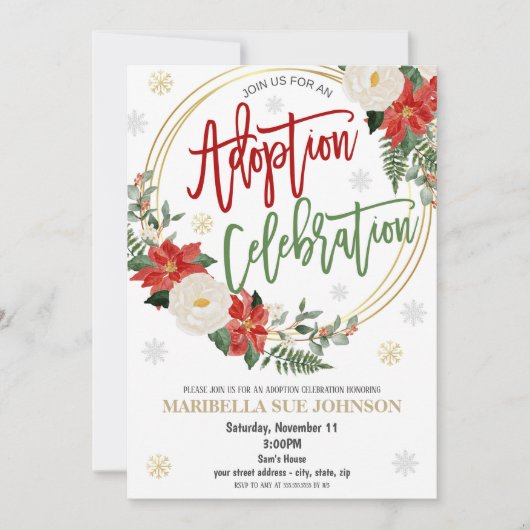 Invitation à la fête de l'adoption (Devant)