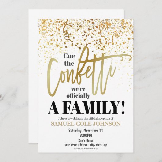 Invitation à la fête de l'adoption (Devant / Derrière)