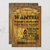 Invitation à la fête de l'affiche RECHERCHÉE de l' (Devant / Derrière)