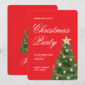 Invitation à la fête de l'arbre de Noël (Devant / Derrière)