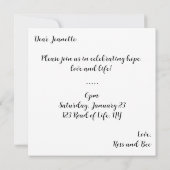 Invitation à la fête de l'Arbre Vert de Vie (Dos)