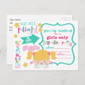 Invitation à la fête de l'aube pour filles mignonn (Devant / Derrière)