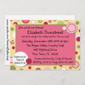 Invitation à la fête de l'Baby shower de la gomme (Devant / Derrière)