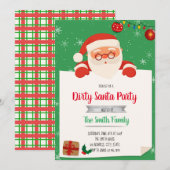 Invitation à la fête de l'échange de Père Noël sal (Devant / Derrière)