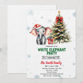 Invitation à la fête de l'éléphant de Noël (Devant / Derrière)