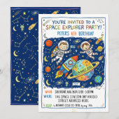 Invitation à la fête de l'explorateur spatial (Devant / Derrière)
