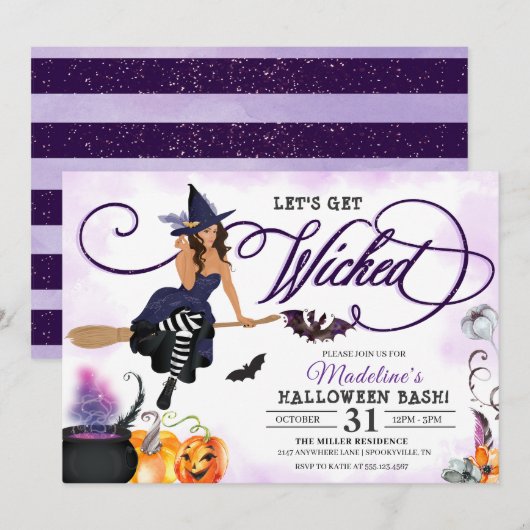 Invitation à la fête de l'Halloween (Devant / Derrière)