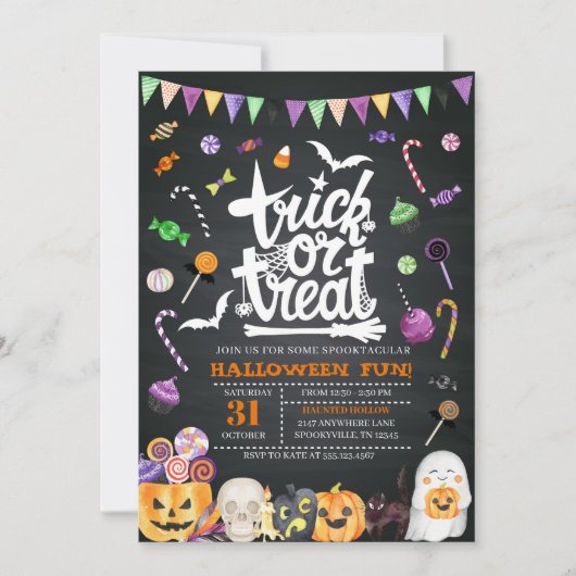 Invitation à la fête de l'Halloween (Devant)