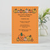 Invitation à la fête de l'Halloween Citrouilles (Debout devant)