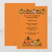 Invitation à la fête de l'Halloween Citrouilles (Devant / Derrière)