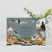 Invitation à la fête de l'Halloween en compagnie d (Debout devant)