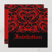 Invitation à la fête de l'Halloween rouge à mi-mas (Devant / Derrière)