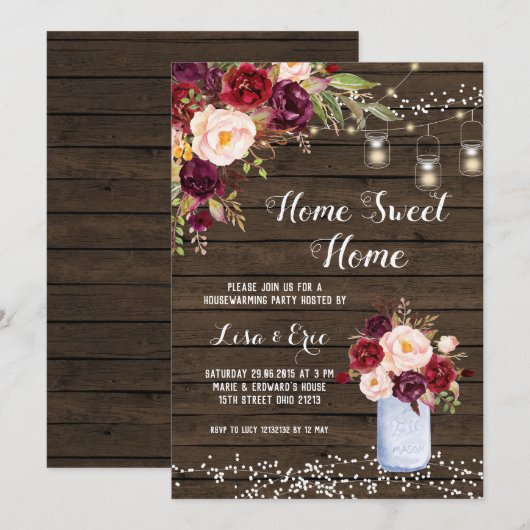 invitation à la fête de l'hiver rustique (Devant / Derrière)