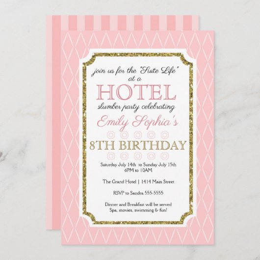 Invitation à la fête de l'hôtel (Devant / Derrière)