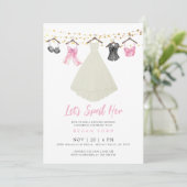 Invitation à la fête de lingerie avec robe Mariage (Debout devant)