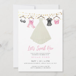 Invitation à la fête de lingerie avec robe Mariage