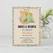 Invitation à la fête de livres et de brunch (Debout devant)