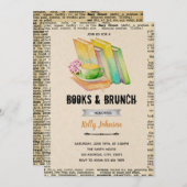 Invitation à la fête de livres et de brunch (Devant / Derrière)