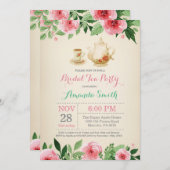 Invitation à la Fête de l'mariée Tea Party (Devant / Derrière)