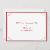 INVITATION À LA FÊTE DE L'OISEAU CARDINAL ROUGE XM (Dos)