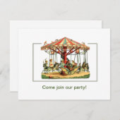 Invitation à la fête de manège pour enfants (Devant / Derrière)