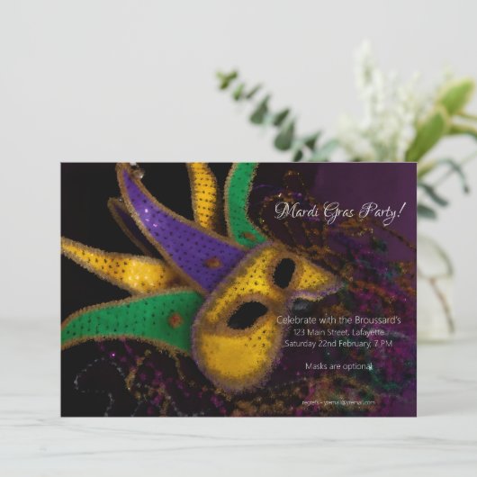Invitation à la fête de Mardi Gras (Debout devant)