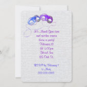 Invitation à la fête de Mardi Gras (Dos)