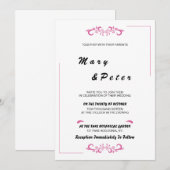 Invitation à la fête de mariage (Devant / Derrière)