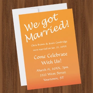 Invitation à la fête de mariage après la cérémonie